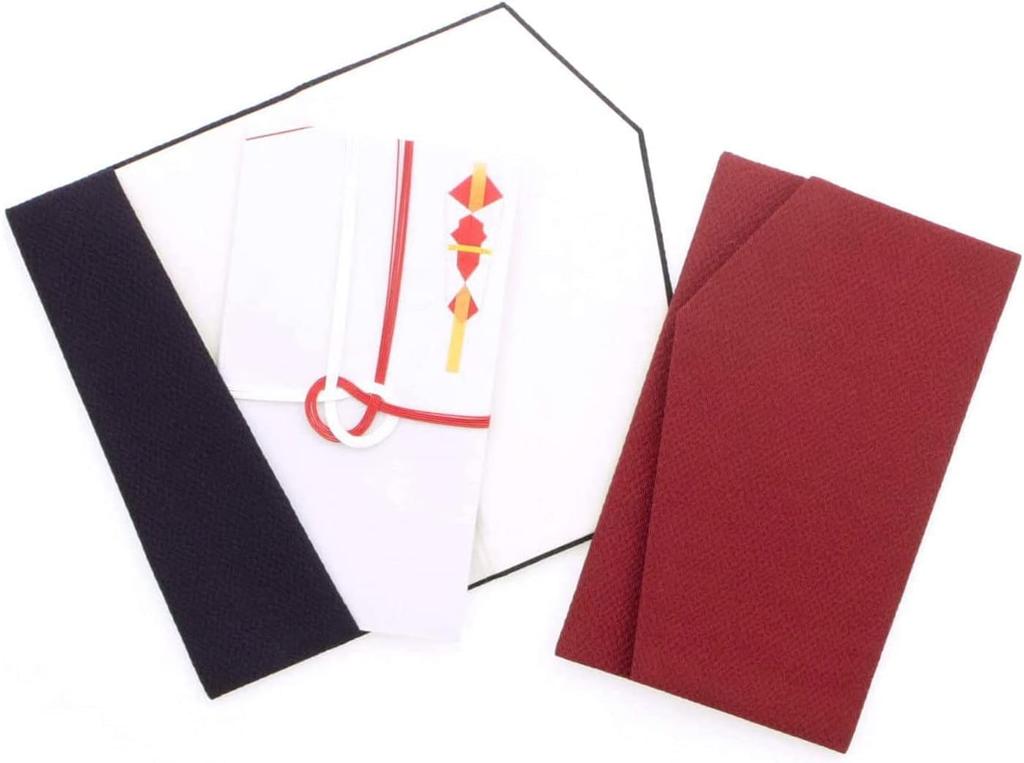 Daiko Sangyo Chirimen Fukusa (Crepe Fabric) with Gold Envelope, Suitable for Celebrations and Condolences, Made In Japan, RedPurple, 654-WP