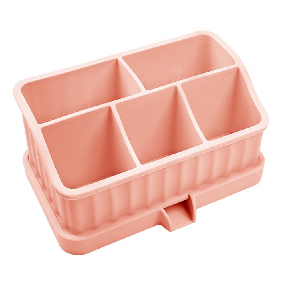 Detachable Silicone Toothbrush Storage Box Anti-Slip Toothbrush Toothpaste Organizer Bathroom