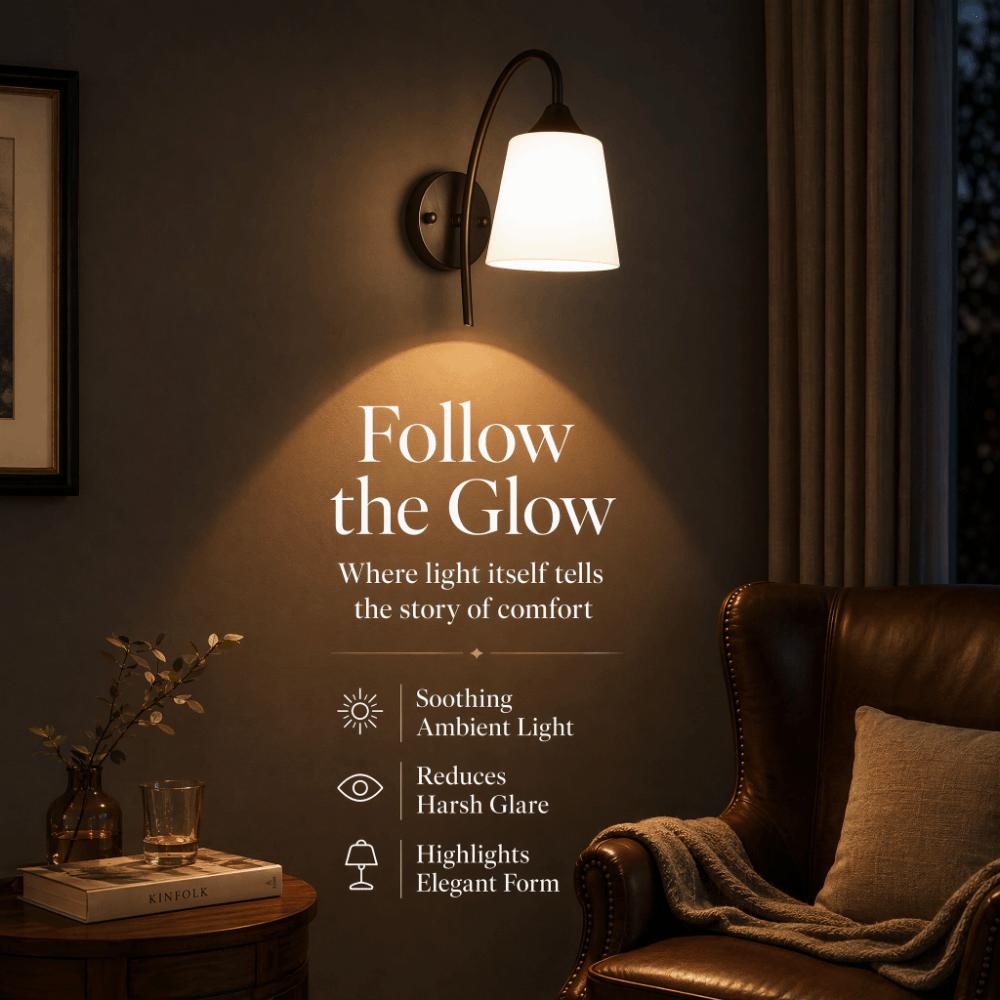 Milky White Glass Wall Sconce Light 110-220V Wall Mounted Lamp Wall Light Fixture  Living Room