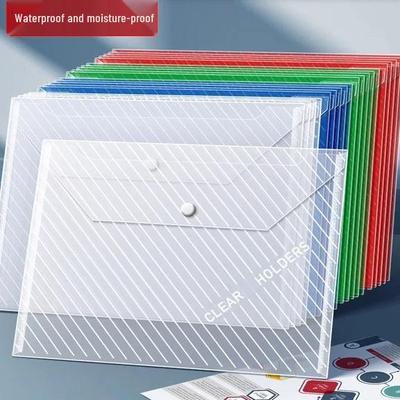 A4 wasserdichte transparente Aktenmappe mit Druckknopfverschluss