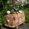 1PC retro hippie carriage resin flower pot, creative indoor and outdoor decoration flower pot, multi-functional room decoration