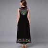 Oversized Ladies Sleeveless Round Neck Dress Soft Mixed Floral Printed Flowy Midi Gown