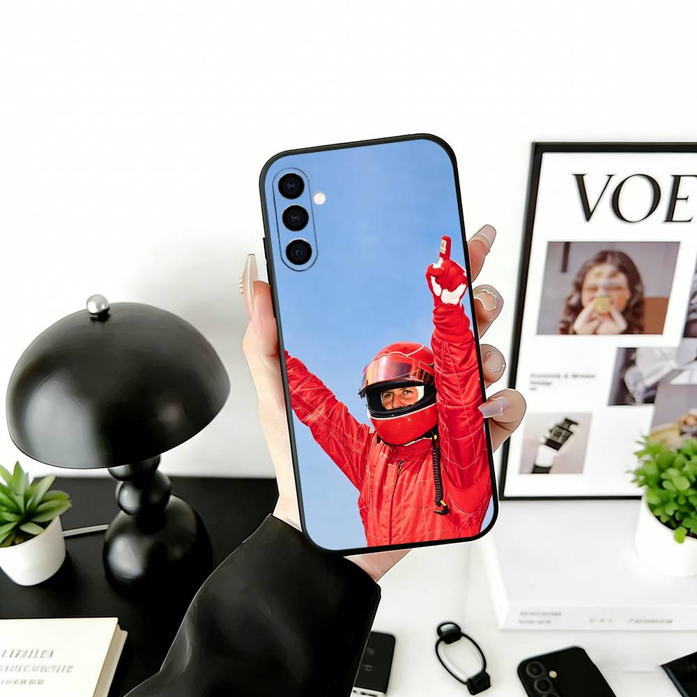 

Racing Driver M-Michael Schumacher Phone Case Black Silicone Soft For Samsung Galaxy A73,A72,A71,A70,A53,A52,A51 Samsung a40
