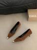 2025 skirt temperament pointed French light mouth single shoes with color matching new summer stiletto high heels celebrity single