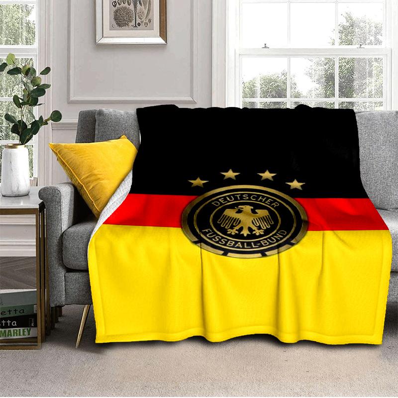 German Football Emblem Printed Throws Blanket Soft Flannel Blankets for Couch Bed Gifts for Men Women Picnic blanket Christmas gifts