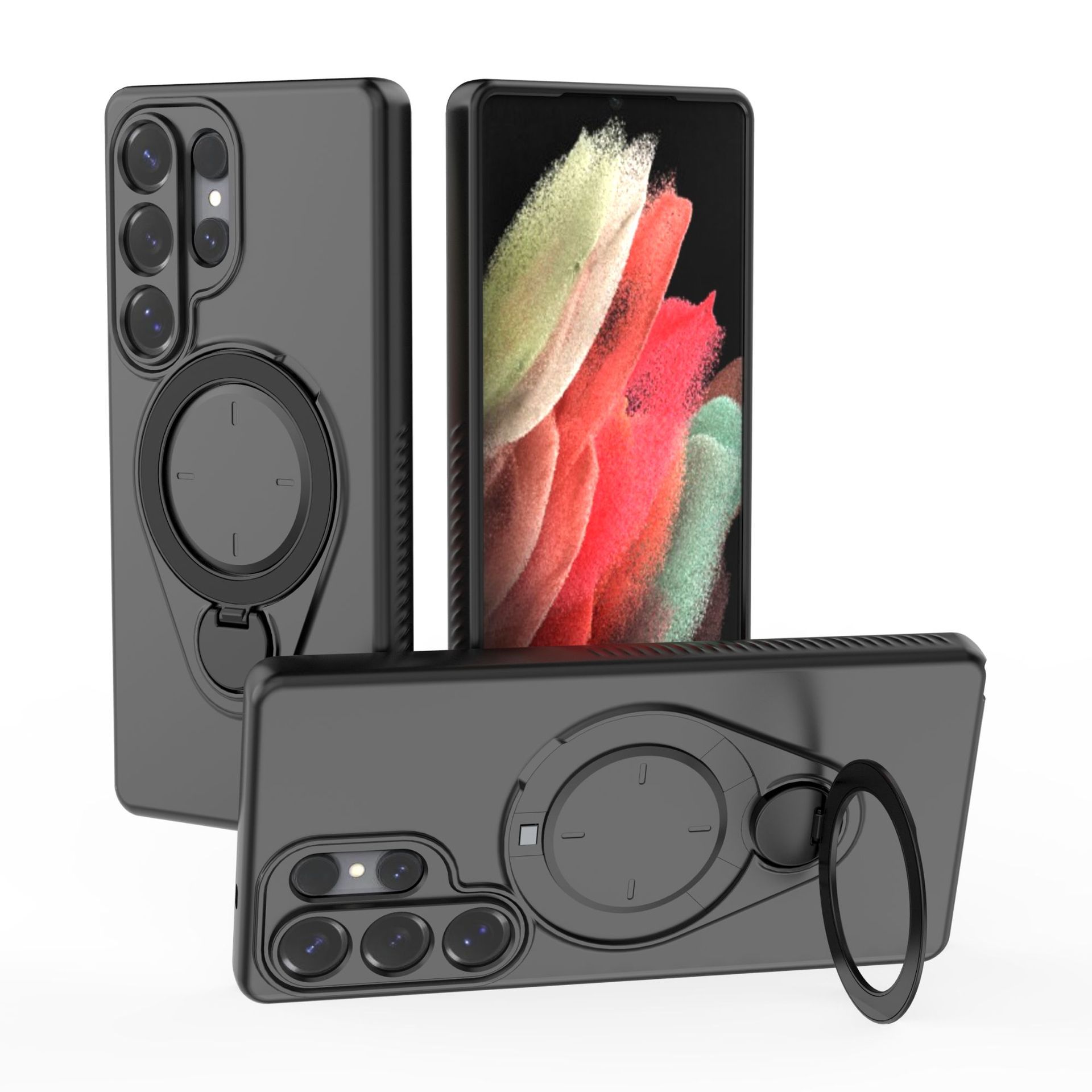 For Samsung Galaxy S25 Magnetic Phone Case,Soft TPU Kickstand MagSafe Phone Cover for Samsung Galaxy S25 чёрный