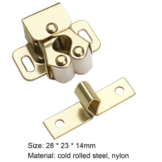 4Pcs Sturdy Door Bead Lock Fine Workmanship Corrosion-resistant Door Hardware Two-wheel Touch Beads Lock Wardrobe