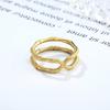Gaosheng Double-layer Bamboo Ring Niche Design Couple Pair Ring Titanium Steel Electroplated Ins Ring
