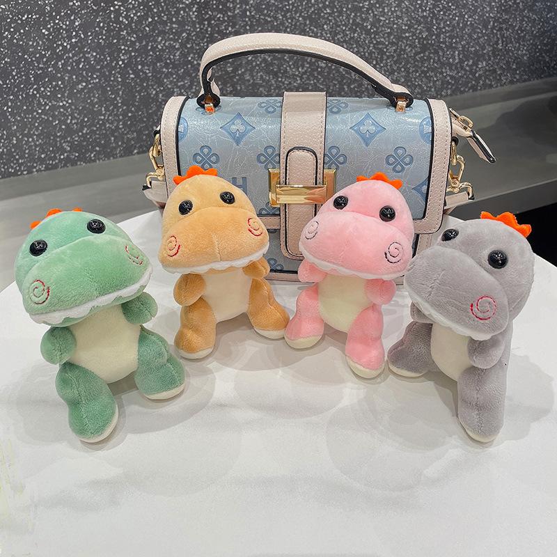 Cartoon little dinosaur plush schoolbag hanger doll figurine keychain pendant ornament doll plush toy small gift