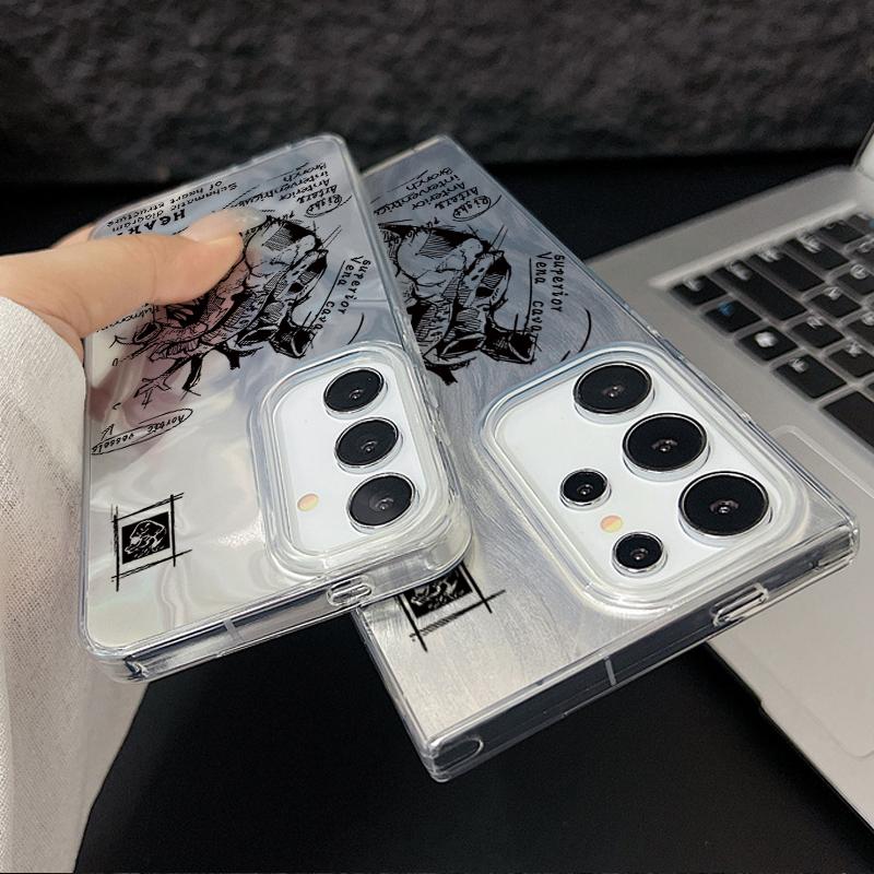 Camlet Laser Phone Case For Samsung Galaxy S24 S25 S23 Ultra Plus S24 FE A55 A56 A54 A25 A15 A16 A34 5G Creative Pattern Cover