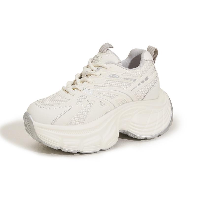 

Inner height increase dad shoes women s 2025 spring new fashion versatile sports mesh casual shoes 8cm platform women s shoes 40 бежевый