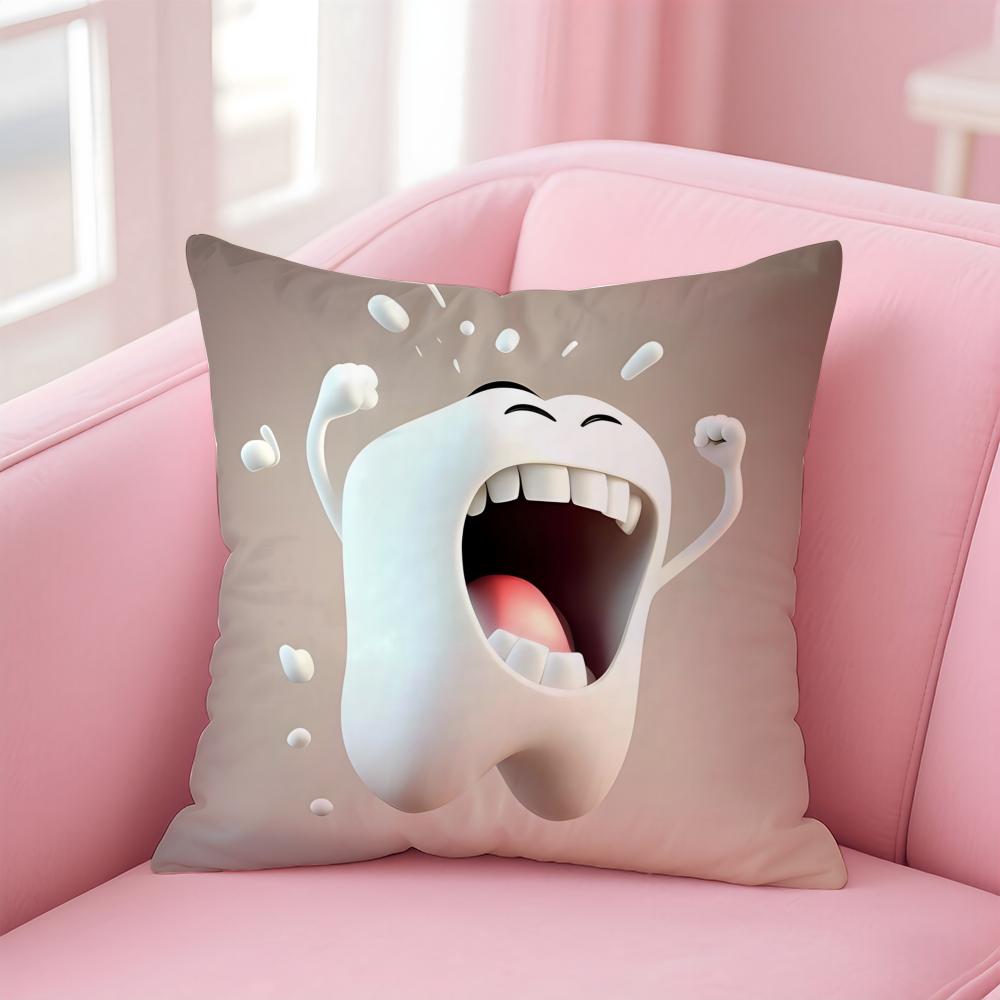 

Cartoon Funny Teeth Anime Cushion Cover Pillow Case Soft Skin Friendly Fabric Concealed Zipper 40x40cm