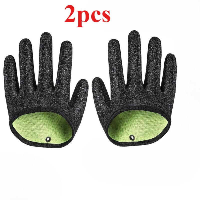 

2PCS Waterproof Fish Handling Gloves, Anti-Slip Fishing Gloves with Magnet Clip, Professional Fisherman Accessories