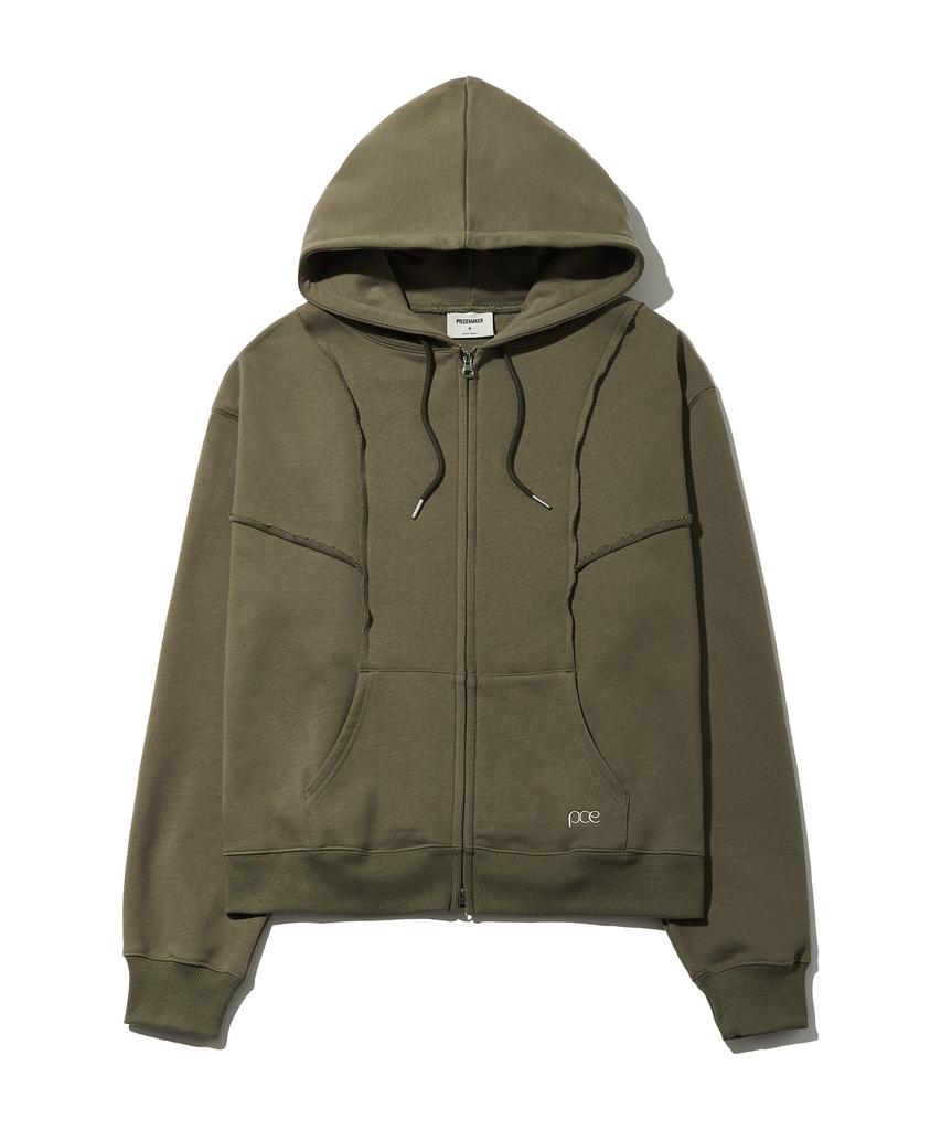 Peace Maker Low Cut Heavy Sweat Zip-Up Hoodie (Olive)