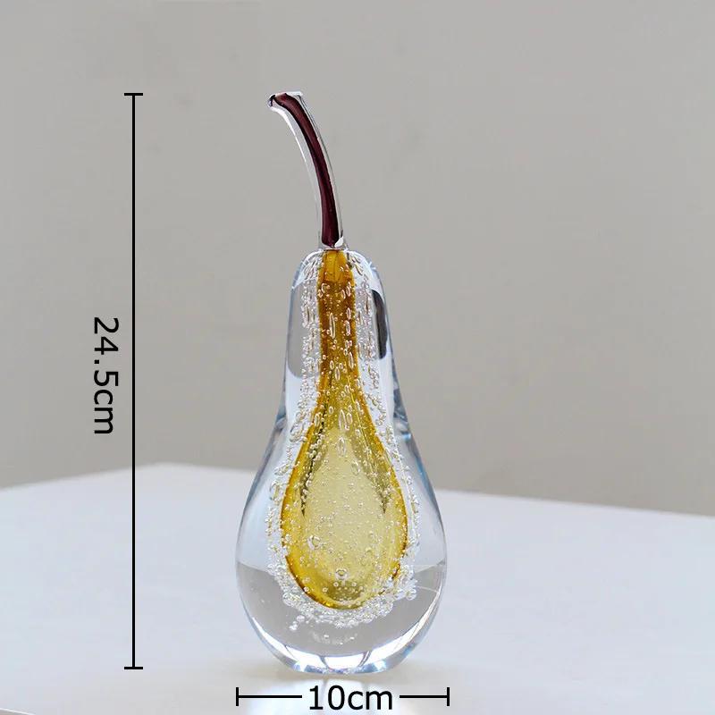 

Transparent Bubble Apples/Pear Glass Statue Desk Decoration Ornaments Creative Crafts Fruits Sculpture Room Aesthetic Decor грушевий