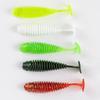 20PCS Micro Fishing Soft Luya Root Fishing Threaded T Tail Soft Spiral Wavy Tail with Green Tip