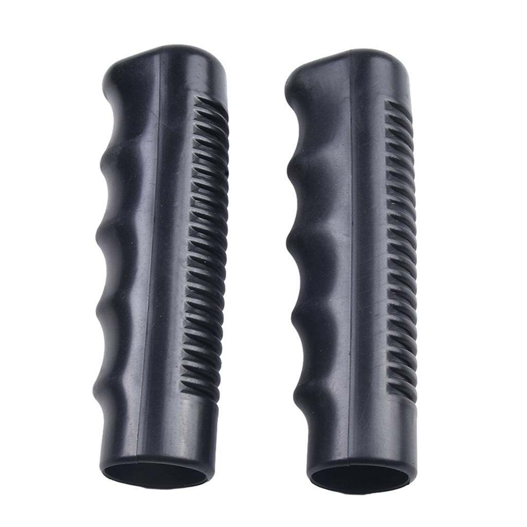 2 Pieces Black Rubber Handles for Wheelbarrow Tubes Designed for 25mm Diameter Offering Non Slip Grip and Long Lasting Use