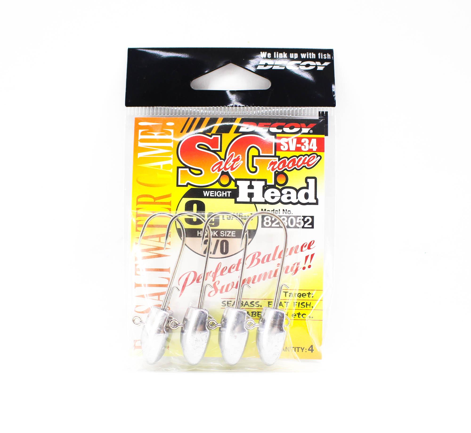 

Decoy SV-34 Джиг-головка Salt Groove SG Head Size 2/0 , 9 грам (8052)