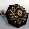 1pc Star Mandala Automatic Open/close Folding Compact Umbrella, 8-Rib Sturdy Canopy, Lightweight Portable, Everyday Use, Gift, Outdoor Umbrella, Trave