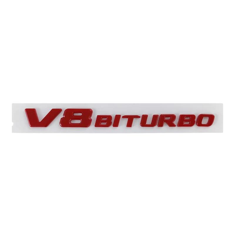 3d ABS V8 Biturbo Emblem Car Fender Badge Decal For C63S C63 E63 CLS63 V8 Biturbo Sticker Accessories