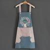 Hang-Neck Waterproof Kitchen Apron with Hand-Wiping Sides