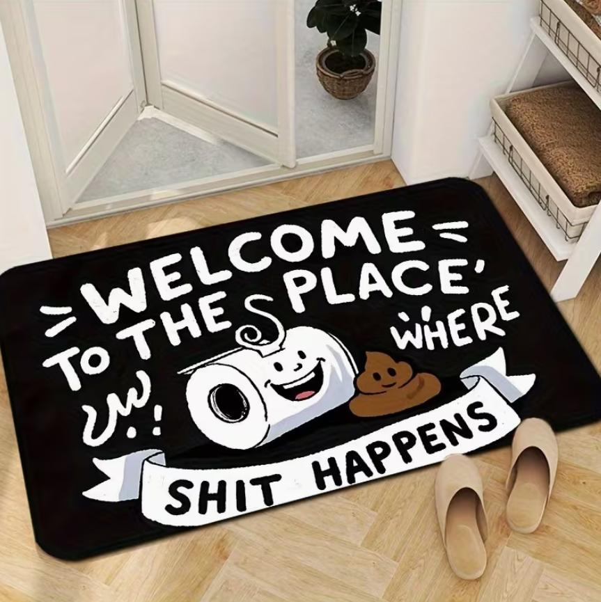 

Welcome Mat Funny Toilet Poop Emoji Area Rug Non Slip Washable Floor Carpet for Bedroom Home Decoration 40cm x 60cm