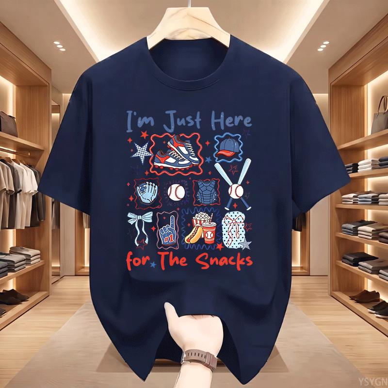 Baseball Snack Tshirt Funny Game Day Tee Cute Sporty Outfit Unisex Unisex Mom Gift Casual Cotton Short Sleeve Printed T Shirts