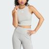 Adidas Originals Essentials Ribbed Tank Top With Trefoil Logo Women Tops Gray IJ8261