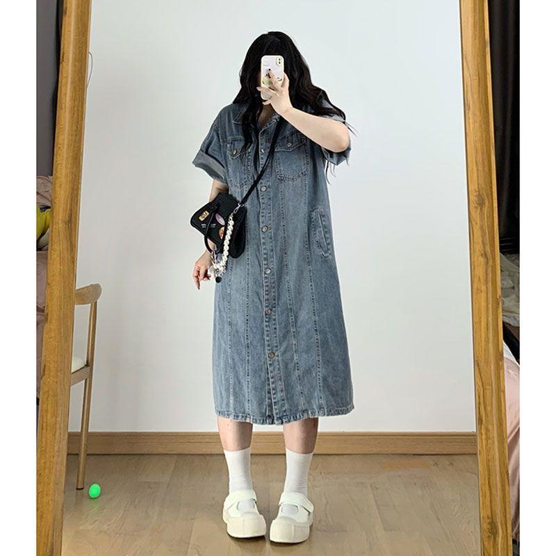 

1.00 Kg-150.00 kg Fashion Plus Size Ladies Covering Belly Thin Shirt Blue 2XL