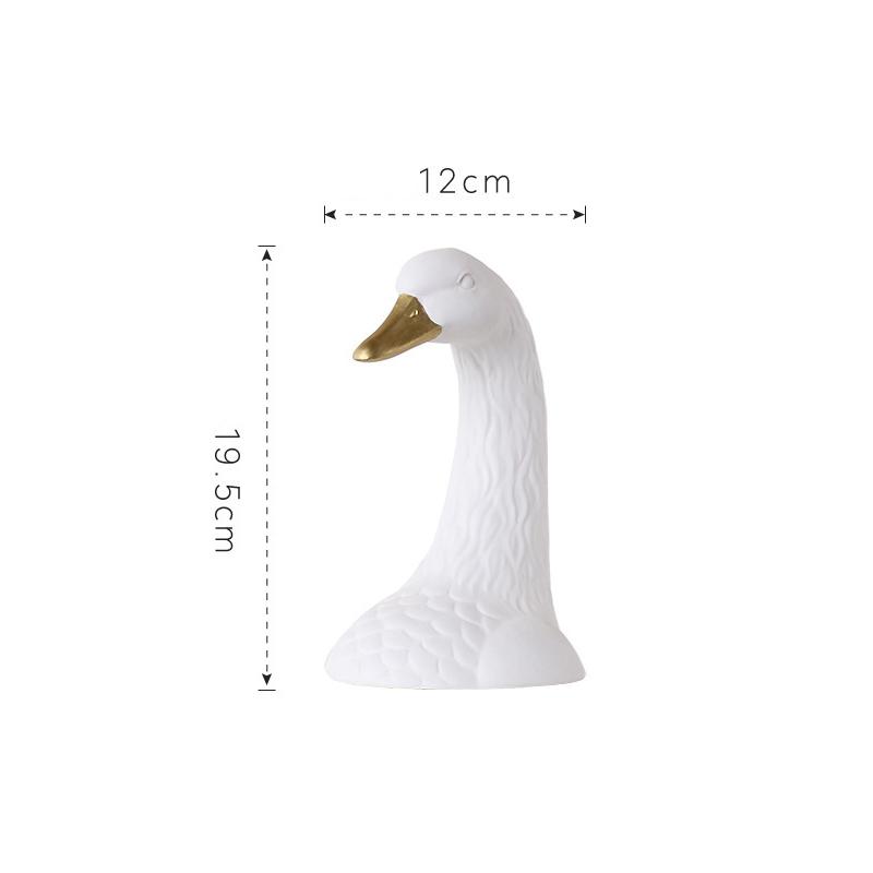Ceramic Rabbit Head Vase White Swan Pots Porcelain Flower Figurines Hydroponic Vases for Weddings Home Decoration Ceramic Vase