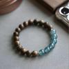 Jiangnan Style Aquamarine & Sandalwood Emotionally Stabilizing Women's Bracelet
