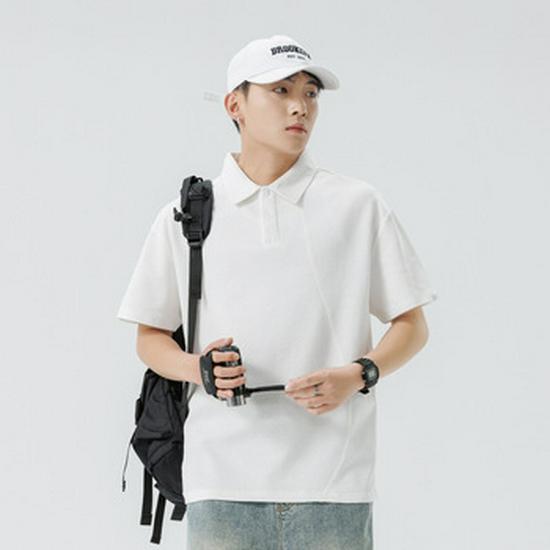 Men's Summer Tie-Dye Short-Sleeve Polo Shirt - Breathable, Casual, Korean Style Lapel T-shirt