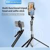 K50 1.9m Extendable Live Streaming Tripod Dual Phone Clip Bluetooth Selfie Stick
