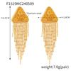 Design Female Hip-Hop Personality Trend Titanium Steel Plated 18K Gold Geometric Devil'S Eye Fringed Earrings Set