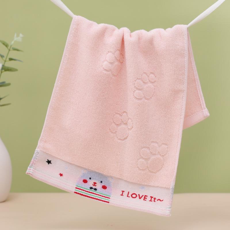 Asciugamano Facciale Ricamato Carino in Puro Cotone per Bambini - Morbido, Assorbente, Adatto ai Bambini.