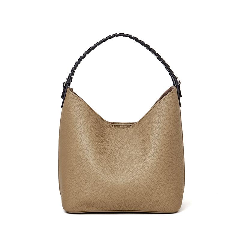 Genuine Leather Bucket Bag, Handbag, Fashionable Crossbody Bag, Shoulder Bag, Bag for Carrying on The Arm