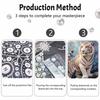 Majestic Tiger Pearl Kit 5D DIY Round Rhinestone Art for Adults Relaxing Handmade Wall Decor National Day Gift Frameless Design