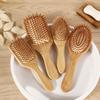 Natural Bamboo Paddle Hair Brush Comb Improve Hair Growth Air Cushion Combs For Scalp Massage Anti-Static No Hair Tangle Comb