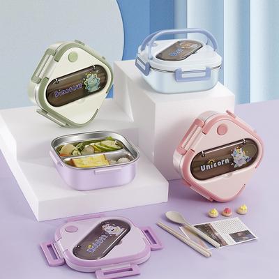 304 Edelstahl Lunchbox Tragbare Bento-Box Lunchbox für Büroangestellte Student Große Kapazität Geschirr Obst Aufbewahrungsbox