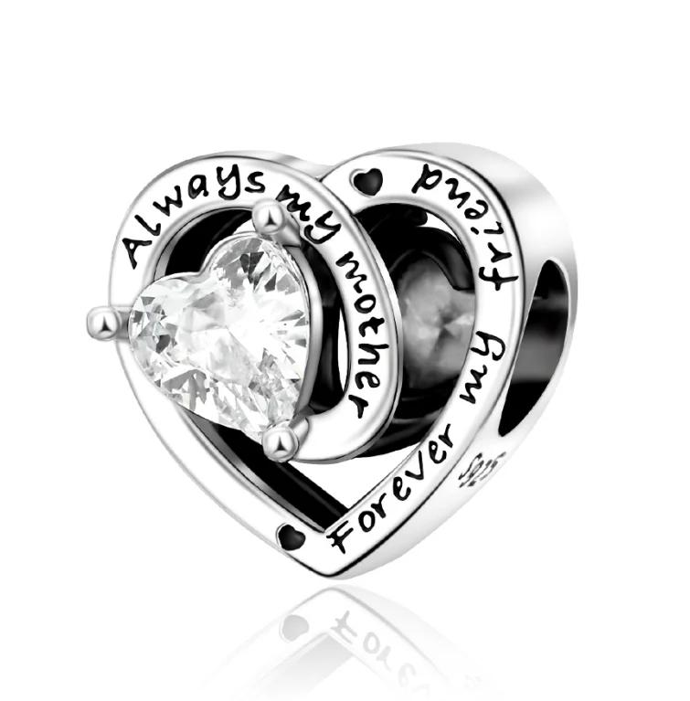 Authentic Charms Copper Craft Ttwelve Months Heart Birthday Stones Colored Beaded Pendant Handmade Bracelet Ladies Jewellery Present