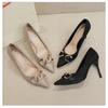 A piece of women's fashion plus-size high heels, women's stiletto pointed banquet shoes