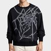 Fashion Men Autumn Winter New Style Round Neck Sweater American Retro Spider Web Pattern Jacquard Knitted Base Layer Top