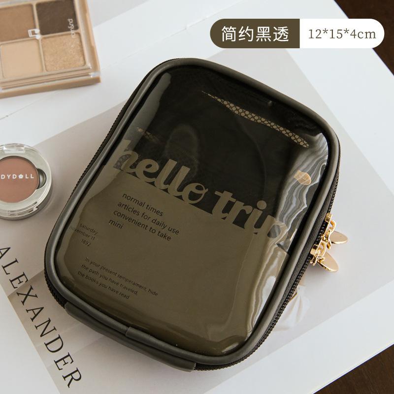 

Makeup bag for women, portable large capacity storage bag, high-end feeling, business trip, skincare products, toiletries bag чёрный