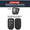 2pcs Key Fob Cover Case Key Chain 7 Buttons Smart Carbon -Carbon Fiber Black