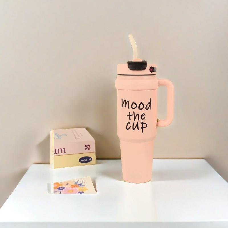 Water Bottle Big Mac Bingba Cup Large Capacity Thermos Cup Double Drinking Straw Cup Large Water Cup