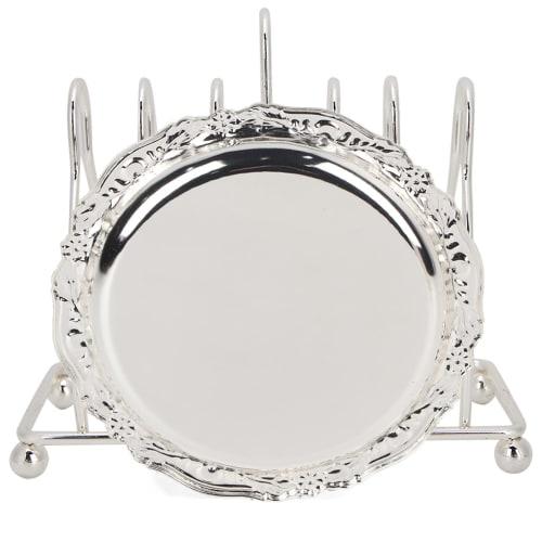 

KIMISS Retro Metal Coasters, European Style, Heat-Resistant, White, for Home Decor and Tableware, Stylish Gift Idea