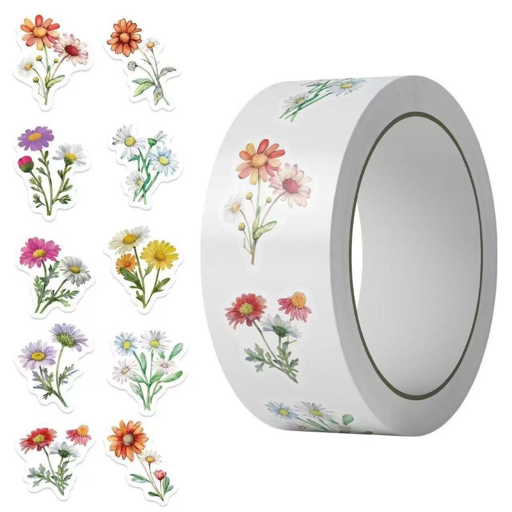 

500pcs/Roll Multi-color Floral Envelope Sealing Labels DIY Decals Journal Stickers DScrapbooking Daisy Flower