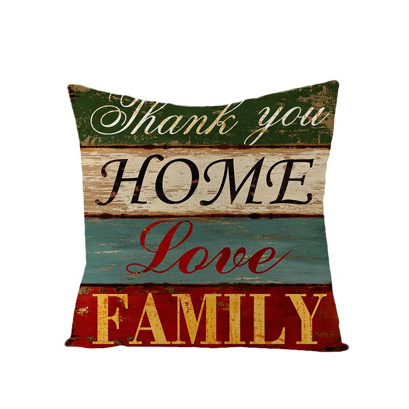 Home Polyester Pillowcase Retro Book Brief Series Square Sofa Pillowcase