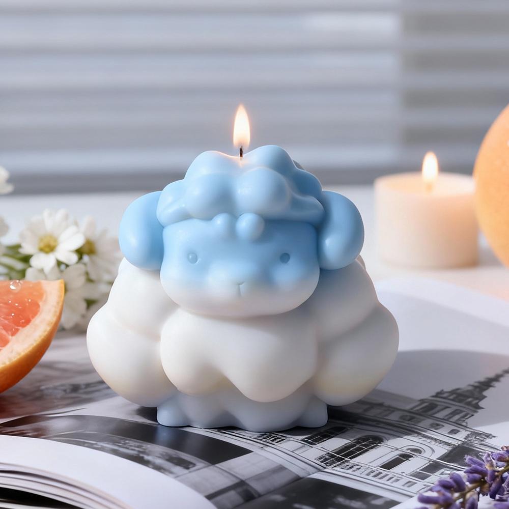 3D Cartoon Sheep Form Silicone Mold DIY Aroma Candle Gypsum Resin Molds Handmade Soap Candle Making Supplies