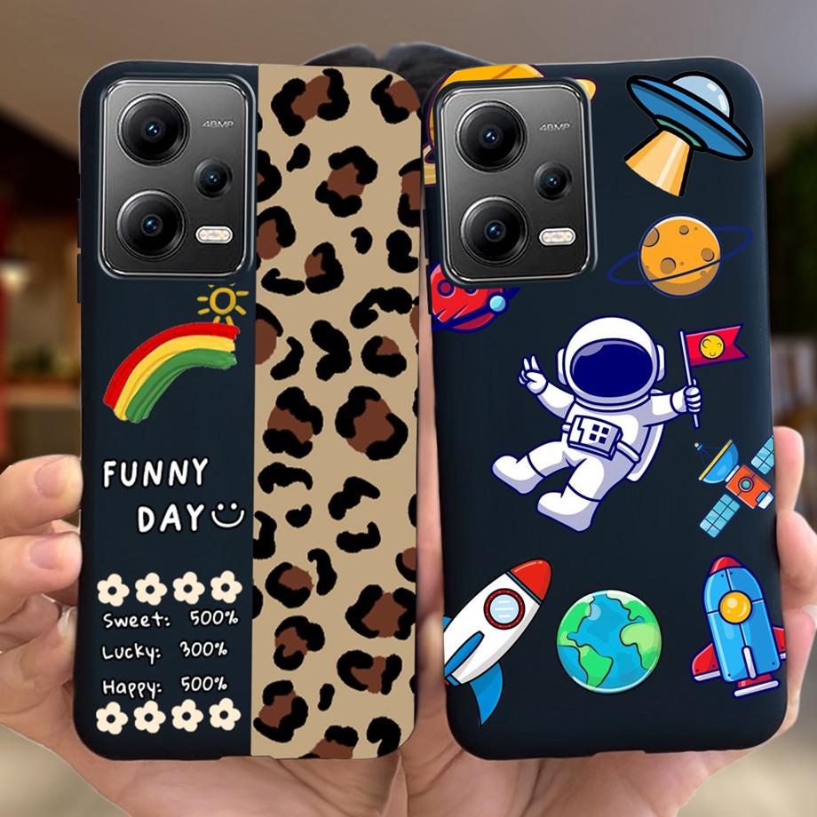 Cartoon Cases For Xiaomi Poco X5 Pro 5G Case PocoX5 5G Cover Soft TPU Matte Shockproof Capas Dragon Cute Cat Astronaur Pattern